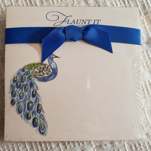 NWT ROSANNE BECK peacock notepad